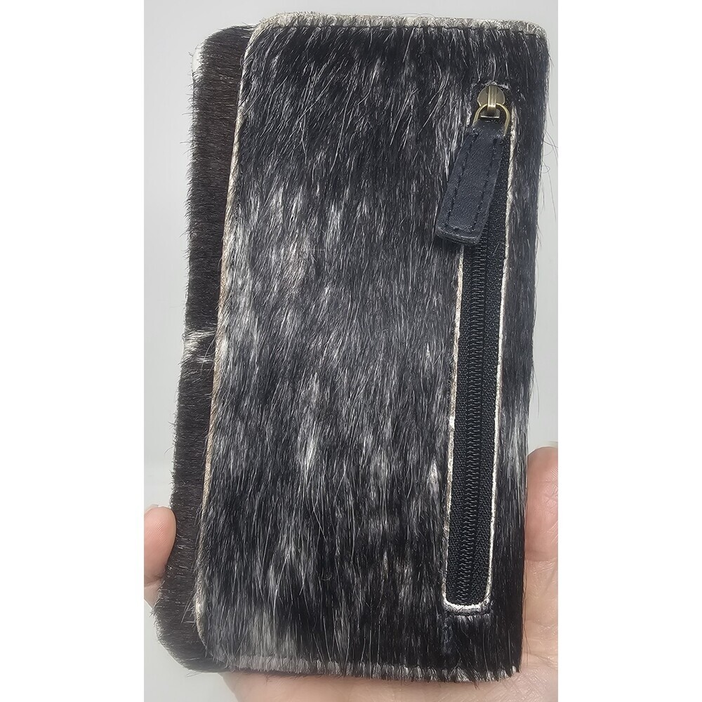 Myra Bag Cookie Crunch Leather And Hair On Bifold Wallet - Picture 3 of 14